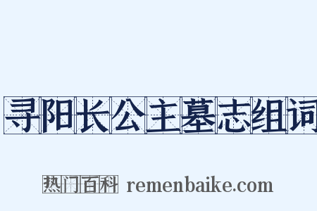 寻阳长公主墓志组词是什么意思的图片